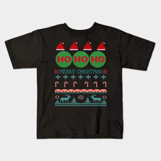 Ho Ho Ho Tacky Ugly Christmas Design Kids T-Shirt by Brobocop